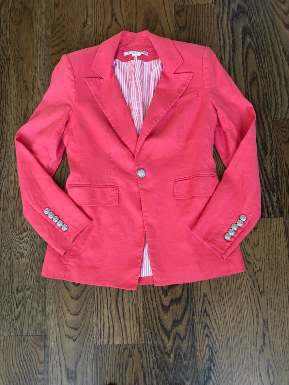 Veronica Beard Pink Coral Single-Button Blazer